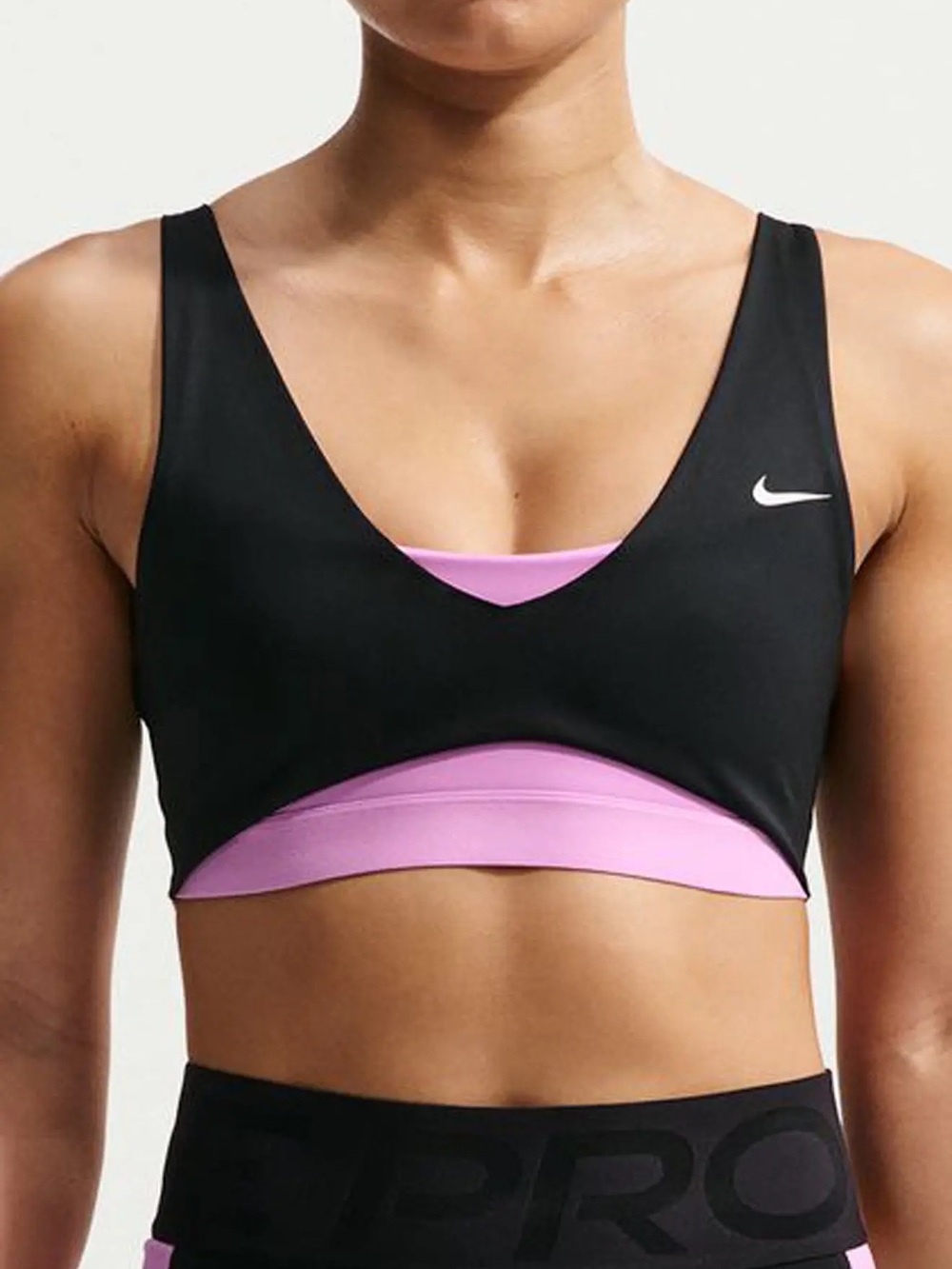 48. Nike • NWOT Black and Pink Layered Sports Bra